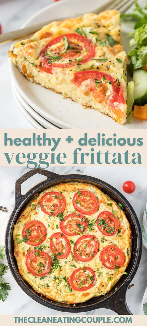 The best Healthy + Delicious Veggie Frittata Recipe! Learn how to make a veggie frittata in under an hour for the perfect baked healthy breakfast. Heart Healthy Frittata, Veg Frittata Recipes, Fritatta Recipe Breakfast, Healthy Frittata Recipes, Breakfast Frittata Recipes, Frittata Recipes Healthy, Bariatric Breakfast, Easy Tuna Recipes, Fritata Recipe