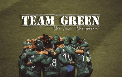 One Team One Dream, Cover Header, Pakistan Team, Men Pants Pattern, Cricket Coaching, Cricket Quotes, Photography Sketchbook, Pakistan Day, Team Green