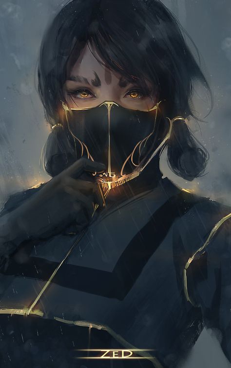 Mask, _Z eD_ on ArtStation at https://www.artstation.com/artwork/nQgLro 얼굴 드로잉, Arte Cyberpunk, Cyberpunk Art, Arte Fantasy, 판타지 아트, Digital Art Girl, Beautiful Fantasy Art, Fantasy Artwork, Character Portraits