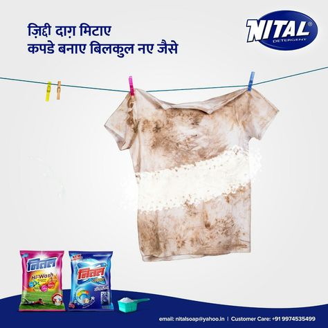 Nital detergent powder is every housewife's first choice   #nitaldetergent #nital #detergent #powder #india #fabric #clothes Detergent Powder Ads, Laundry Detergent Creative Ads, Washing Powder Ads, Detergent Ads Creative, Detergent Advertisement, Detergent Ads, Laundry Detergent Ads, World Environment Day Posters, Soap Advertisement