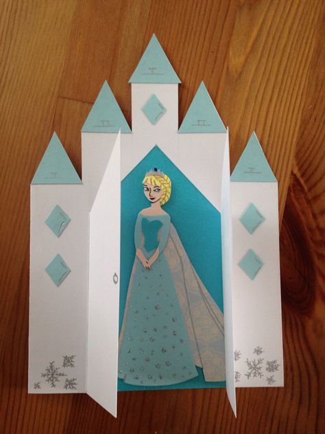 Elsa from Frozen, 5th Birthday card Elsa Birthday Cards Handmade, Frozen Cards Birthday, Frozen Birthday Cards Handmade, Princess Birthday Cards Handmade, Elsa Craft, Elsa Crafts, Frozen Birthday Cards, Frozen Cards, Disney Themed Classroom