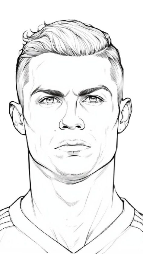 How To Draw Cristiano Ronaldo, Ronaldo Cristiano Drawing, How To Draw Ronaldo, Ronaldo Drawing Sketch, Ronaldo Coloring Page, Ronaldo Drawing Easy, Footballer Drawing, Cr7 Sketch, Cristiano Ronaldo Sketch