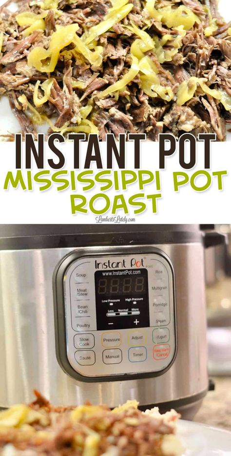 Instant Pot Mississippi Pot Roast is an easy weeknight dinner recipe you can cook in an electric pressure cooker. Use pepperoncini peppers, gravy mix, ranch mix, and butter to make a beef or pork roast that everyone loves! Instant Pot Mississippi Pot Roast, Mississippi Pot Roast Recipe, Best Pressure Cooker Recipes, Mississippi Roast, Pot Roast Recipe, Mississippi Pot Roast, Best Instant Pot Recipe, Roast Recipe, Pot Roast Recipes