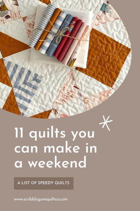 Soft Quilt Patterns, Easy Small Quilts For Beginners, Quilting Projects Blankets, Quick Quilts Easy, Scrap Quilts Sewing Patterns, After Quilt Ideas, Quilt In A Weekend Patterns, Weekend Quilts Easy, Quilt Modern Patterns