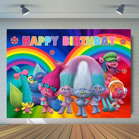 Poppy Photography, Baby Shower Cake Table, 50th Birthday Balloons, Red Carpet Theme, Rainbow Themed Birthday Party, Trolls Poppy, Backdrops Kids, Birthday Party Photography, Birthday Party Backdrop