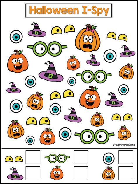 Halloween Day Activities At School, Halloween Patterns Free, Halloween I Spy Printable Free, I Spy Halloween Printables For Kids Free, Halloween Worksheets Free Printable, Halloween At School, Halloween Kids Activities, Actividades Halloween, I Spy Halloween