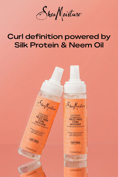 Curl queens, this one’s for you! SheaMoisture Coconut & Hibiscus Frizz-Free Mousse enhances your natural waves and curls. Our Mousse is infused with silk protein and neem oil helping you get frizz-free definition without the crunch- every time. Curly Hair Advice, Coconut Hibiscus, Curl Mousse, Curly Styles, Frizz Free Curls, Curl Definition, Hair Advice, Wash And Go, Natural Waves