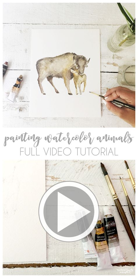 DIY Buffalo Watercolor Painting (Full Video Tutorial) Beautiful Things In Life, Art Videos For Kids, Watercolor Art Face, Space Invader, Watercolor Art Diy, Watercolor Art Landscape, Watercolor Art Journal, Watercolor Art Paintings, Pastel Sec