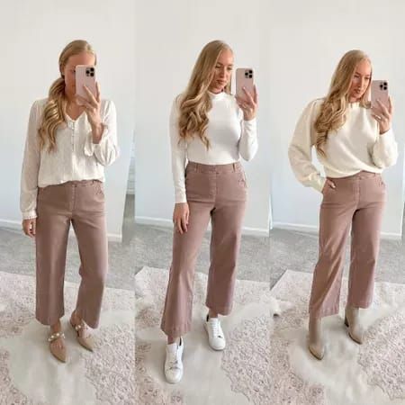 New color in the spanx stretch twill cropped wide leg pants. These are very comfortable and feel like they’re already soft and worn in on the first wear. Would be a great business casual work pant for spring and summer. Comes in 4 colors and runs TTS, I’m wearing a medium. Get 10% off at spanx with code AMANDAJOHNXSPANX #LTKworkwear #LTKsalealert Feminine Work Outfit, Business Casual Spring, Spring Workwear, Classic Work Outfits, Cropped Outfits, Work Attire Women, Casual Work Pants, Casual Work Attire, Spring Business Casual