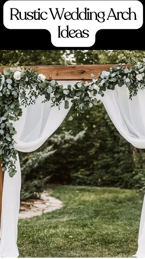 charming rustic wedding archway Simple Wedding Backdrop Outdoor, Wooden Wedding Arch With Flowers, Wedding Alter Backdrops, Rectangle Arch Wedding, Wedding Archway Ideas, Rustic Wedding Arch Ideas, Wooden Triangle Arch, Triangle Wedding Arbor, Wedding Alter Decorations