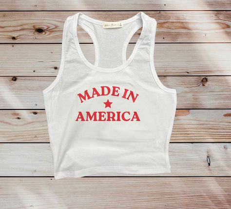 ❤Made In America Crop Tank Top  .:true to size .:100% cotton .:made in U.S.A .:ships in 1-3 Days .:high quality print America Tank Top, Usa Tank, 4th Of July Outfits, Country Concerts, Crop Tank Top, Summer Tank Tops, Made In America, Cropped Tank Top, Top 100