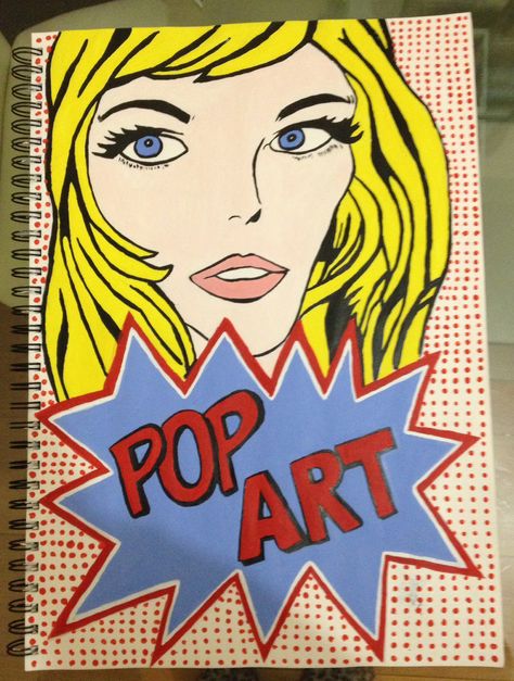 Completed Pop Art Title Page Pop Art Title Page, Gcse Title Page, Art Gcse Title Page, Art Title Page Ideas, Art Title Page, Title Page Ideas, Art Book Ideas, Art Club Ideas, Pop Art Drawing