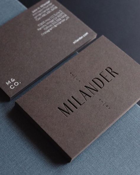 The Letterist on Instagram: "I was trying to find the right word to describe this color and it just came to me. Sumptuous.☕️ #branding #brandidentity #businesscards #logodesign #design #details #colorpalette #inspiration #brown #coffee #recycledpaper #letterpresslove" Brown Card Design, Masculine Business Cards, Moody Business Card, Neutral Color Business Cards, Brown Branding, Brown Business Card, Black Embossed Business Card, Business Card Design Minimal, Wood Business Card