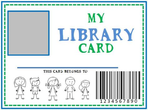 Printable Library card for kids Library Dramatic Play Free Printables, Library Card Template, Library Diy, Library Checkout, Family Library, Preschool Library, Phone Jewelry, Library Week, Library Cards