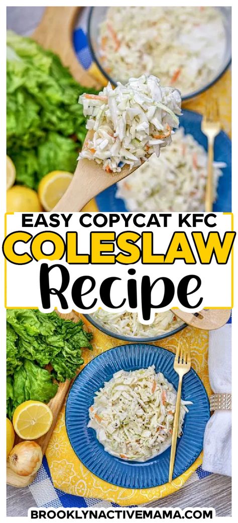 Have you ever wanted to try to make the KFC Coleslaw at home. Try this tasty KFC Coleslaw copycat recipe! Made with fresh ingredients, it is the perfect side dish. Coleslaw Kfc Copycat, Copycat Kfc Coleslaw Recipe, Kfc Coleslaw Recipe Copycat, Cole Slaw Recipe Kfc, Kfc Cole Slaw, Copycat Kfc Coleslaw, Ham Sandwich Recipes, Kfc Original Recipe, Copycat Kfc