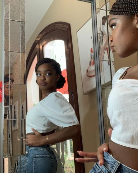 Marsai Martin Hairstyles, Marsai Martin Outfit, Marsai Martin, Outfit Ideas September, Girl Mirror, Dark Skin Beauty, Black Femininity, Mirror Pics, Black Girls Hairstyles