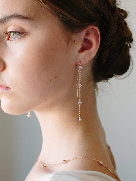 Rose gold drop earrings