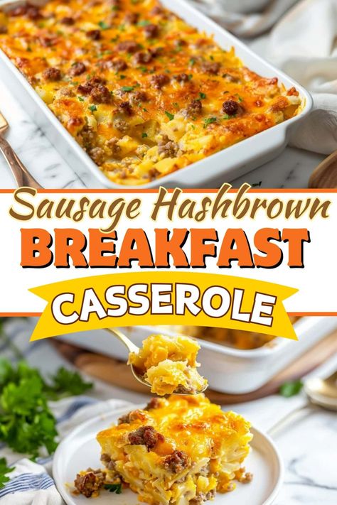 This loaded sausage hashbrown breakfast casserole is hearty, flavorful, and perfect for feeding a crowd. Every bite is cheesy, meaty, and full of texture. Bisquick Breakfast Casserole Sausage, Easy Breakfast Casserole For A Crowd, Hash Brown Casserole Breakfast, Easy Breakfast Ideas For A Crowd, Loaded Sausage, Sausage Hashbrown Breakfast, Sausage Hash Brown Breakfast Casserole, Church Snacks, One Pan Sausage