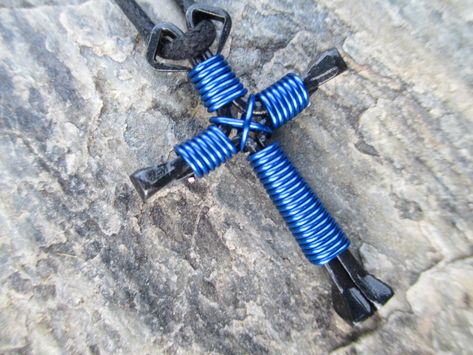 Nails Painted Black, Unique Black Nails, Horseshoe Nail Art, Horse Shoe Nails, Nail Cross Necklace, Nail Picking, Nails Painted, Nail Cross, Bible Cases