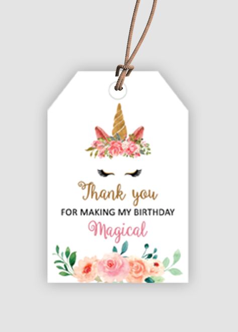 Download free printable printable unicorn thank you tags. Simply download, print and cut along the lines. #unicorn #thankyou #gifttags Unicorn Thank You Tags Free Printable, Free Printable Favor Tags, Mazes For Kids Printable, Thank You Tag Printable, Bingo For Kids, Thank You Party, Unicorn Themed Birthday Party, Unicorn Printables, Birthday Party Stickers