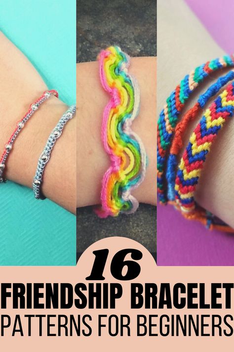 Floss Friendship Bracelet Patterns, Embroidery Thread Bracelets Easy, Easy Friendship Bracelets With Beads, Friendship Bracelets Beginning, Embroidery Floss Bracelets With Beads, Friendship Bracelet With Beads Diy, String Bracelet Patterns Step By Step Tutorial, Braclete Pattern Easy, Thread Bracelets Patterns Easy