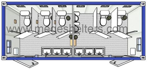 Women & Men's Room/Container Sanitary/ Toilet/Restroom/Bathroom Photos & Pictures Shipping Container Restaurant, Shipping Container Storage, Toilet And Bathroom, Mobile Toilet, Shipping Container Buildings, Container Restaurant, Portable Restrooms, Container Conversions, Container Bar