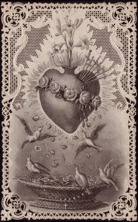 Sacred Hearts, 다크 판타지, Arte Inspo, Catholic Art, Ethereal Art, Prayer Cards, Sacred Art, Heart Art, Religious Art