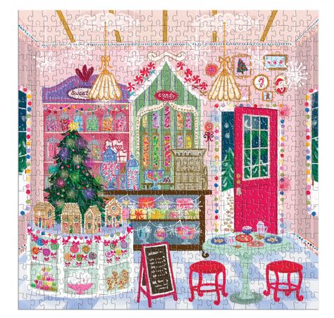 500 PIECE PUZZLE - Joy Laforme Gingerbread Cottage 500 Piece House Puzzle by Galison features a cozy Christmas bakery packaged in a merry gingerbread house-shaped box. This puzzle is just the right level of challenge for the whole family to join in on for hours of puzzling fun! The box includes an insert with the full puzzle image for reference.BRIGHT AND BOLD ARTWORK - This puzzle features a lovely bakery during the holiday season decorated with gifts, treats, and so much more. Puzzle lovers wi Joy Laforme, Gingerbread Cottage, Christmas Bakery, Holiday Puzzle, Bold Artwork, John William Waterhouse, Christmas Puzzle, Quilts Decor, Edvard Munch