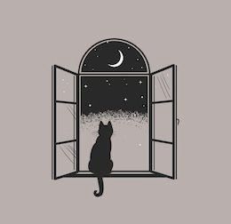 Moon In Window Tattoo, Windows Illustration Drawing, Cat Window Tattoo, Cat In Window Tattoo, Sitting On Window, Window Vector, Window Tattoo, Window Illustration, Mom Tattoo Designs