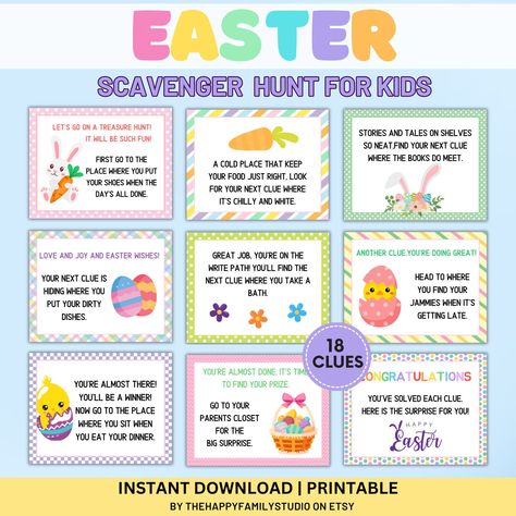 Easter Treasure Hunt Clues, Easter Scavenger Hunt For Kids, Indoor Treasure Hunt, Kids Easter Egg Hunt, Easter Bunny Egg Hunt, Best Notes App, Easter Egg Hunt Clues, Easter Treasure Hunt, Adult Scavenger Hunt