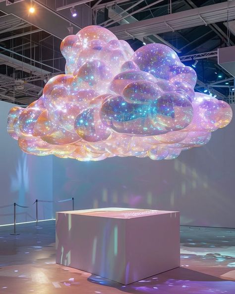 Iridescent Party, Cloud Theme, Inspire Me Home Decor, Vital Signs, Rainbow Cloud, Event Themes, Art Installations, Shiny Things, Pop Up Store