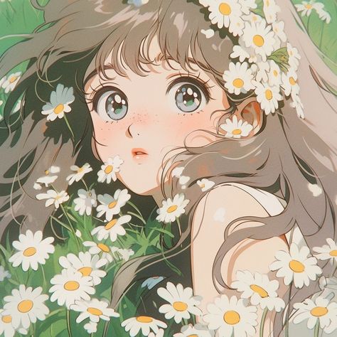 Girl Pfp, 캐릭터 드로잉, Profile Photos, Pretty Drawings, Magical Garden, Anime Artwork Wallpaper, Make Friends, Digital Art Anime, 90s Anime