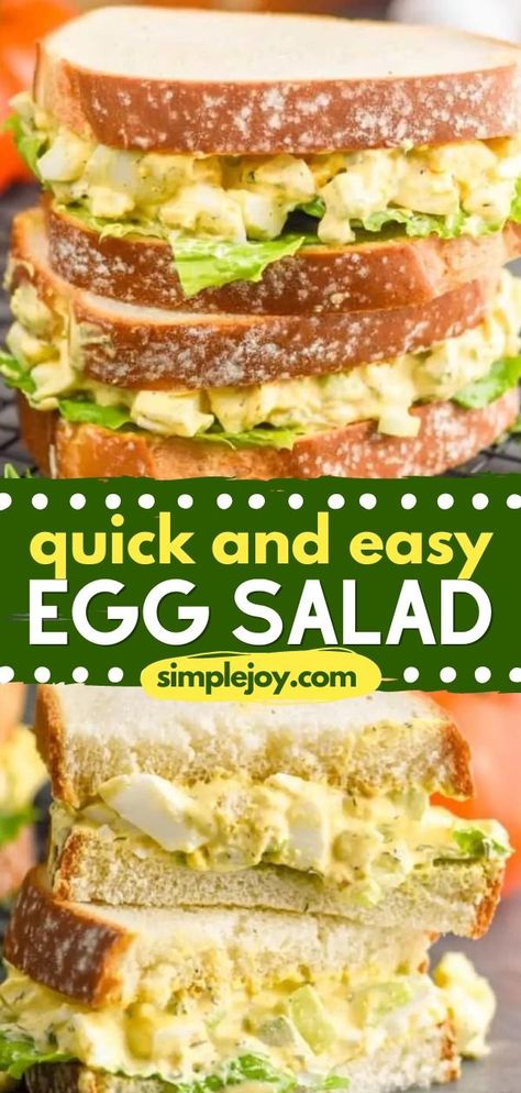 You'll love this simple egg salad recipe for dinner! Learn how to make egg salad and experience a comfort food classic. It's full of the delicious flavor that you love and makes the perfect egg salad sandwich. It's the best! Amish Creamy Tuna Egg Salad, How To Make Egg Salad, Tuna Egg Salad, Ham Salad Sandwich, Egg Salad Recipe Easy, Egg Salad Sandwich Recipe, Tuna And Egg, Easy Egg Salad, Cold Sandwiches