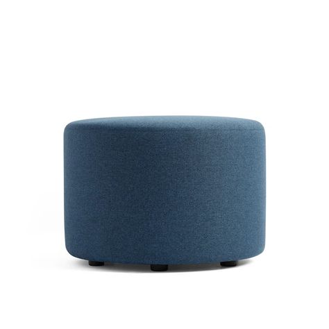 Poppin Blue Block Party Lounge Round Ottoman, 24" | Wayfair Sanitation Stations, Party Lounge, Personal Workspace, Standing Desk Office, Lounge Party, Desk Essentials, Nightstand Storage, Round Ottoman, Blue Block