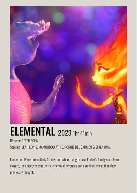 film polaroid for elemental (2023) Elemental Poster Disney, Elemental 2023 Movie, Elemental The Movie, Elemental Movie Poster, Animation Film Poster, Elemental Movie Night, Elemental Aesthetic Pixar, Elemental Movie Wallpaper, Elemental Poster