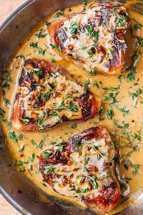 Easy Pan-Seared Lamb Chops with Mustard-Thyme Sauce Mediterranean Lamb Loin Chop Recipes, Keto Lamb Chops, Lamb Chops And Shrimp, Lamb Loin Recipes Ovens, Lamb Chops With Sauce, Oven Baked Lamb Chops Recipes, Lamb Chop Sauce Recipe, Keto Lamb Recipes, Bone In Lamb Chop Recipes