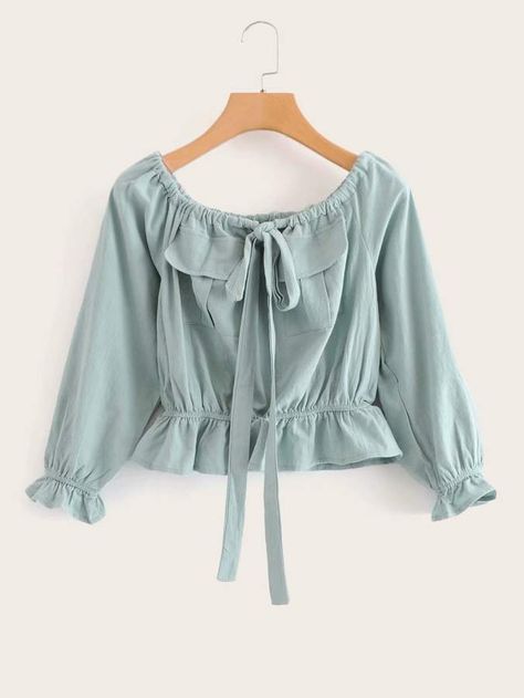 Áo Blu, Ruffle Hem Blouse, Top Kids, Sleeveless Dresses Casual, Clothes Girl, Fashion Tops Blouse, Top Ideas, Frocks For Girls, Hem Blouse