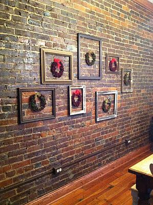 Brick Wall Christmas Decor, Things For Christmas, Brick Wall Ideas, Christmas Sunday, Brick Accent Wall, For Christmas Decorations, Tacky Christmas, Brick Walls, The Brick