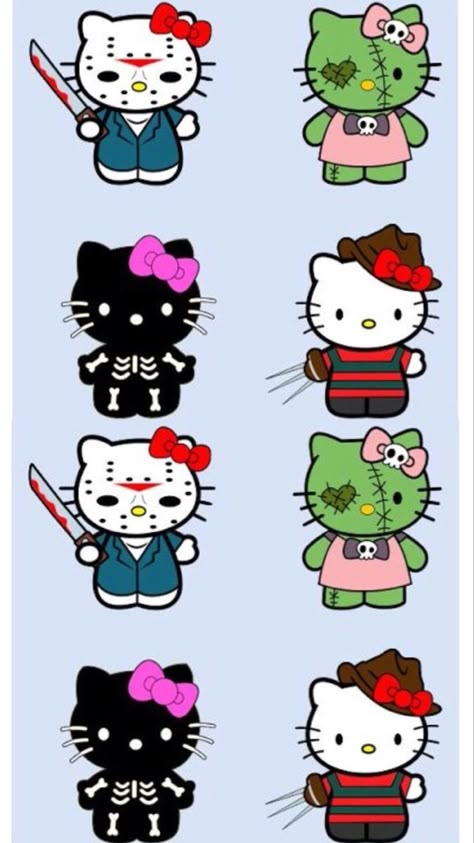 Halloween Cartoon Characters, Hello Kitty Horror, Hello Kitty Halloween Wallpaper, Hello Kitty Stickers, Hello Kitty Pumpkin, Images Hello Kitty, Walpaper Hello Kitty, Hello Kitty Images, Hello Kitty Themes