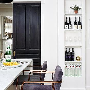 Kitchen Niche Design Ideas Kitchen Niche, Kitchen Sink Ideas, Sink Ideas, White Bar Stools, Blue Kitchen Cabinets, Dining Room Contemporary, Wall Niche, Contemporary Dining Room, Transitional Kitchen