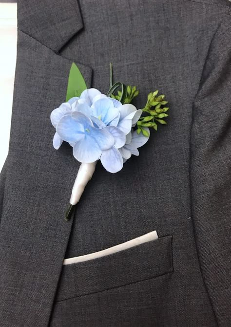 Blue Hydrangea Boutonniere, Wedding Coursage, Hydrangea Corsage, Hydrangea Boutonniere, Blue Corsage, White Rose Boutonniere, Blue Boutonniere, Blue Hydrangea Wedding, Baby Blue Weddings