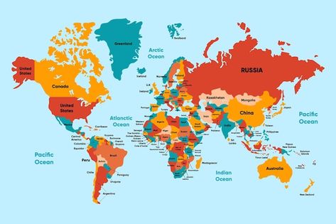 Carte Du Monde Avec Le Nom Du Pays Et Le... | Premium Vector #Freepik #vector #globe-europe #monde #globe-monde #carte-europe Map Of The World Printable, Map Monde, Map Earth, Globe Map, Detailed World Map, Countries And Flags, Earth Globe, Flags Of The World, Kids Room Design