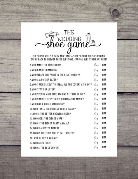 The Wedding Shoe Game, Brunch Games, Wedding Shoe Game, Backyard Bonfire, Groom Party, Bonfire Party, Wedding Game, Fun Bridal Shower Games, Bridal Shower Activities