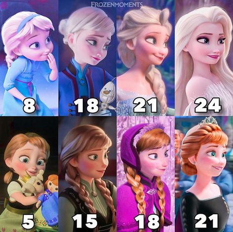 Frozen Moments 在 Instagram 上发布：“Elsa and Anna’s ages!❤️😊 IF YOU WANT, comment your age!❤️ FOLLOW @frozenmoments___ for more! ⠀⠀⠀⠀⠀⠀⠀⠀⠀⠀⠀⠀ ————————————— Cr: @ofsnowqueen…” Elsa Ve Anna, Chibi Disney, Goth Disney Princesses, Goth Disney, Frozen Moments, Anna Und Elsa, Frozen Sisters, Jack Frost And Elsa, Princess Images