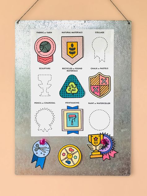 These free printable art badges for hello, Wonderful are the perfect way to get kids excited to try new art processes and materials! How To Make Badges, Badges For Kids, Art Projects Preschool, Craft Projects For Teens, Kids Summer Crafts, Tab Art, Kids Paper Crafts, Creative Exercises, Owl Printables