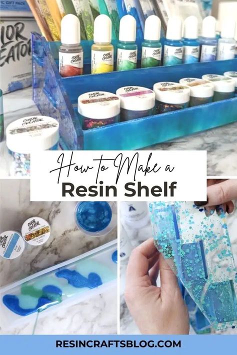 Learn how to use Color Creator mica powder and alcohol ink with resin and a silicone mold to create storage shelve to be proud of! via @resincraftsblog Mica Powder Storage Ideas, Resin Mold Storage Ideas, Organize Cosmetics, Create Storage, Diy Resin Projects, Resin Supplies, Diy Epoxy, Resin Ideas, Resin Projects