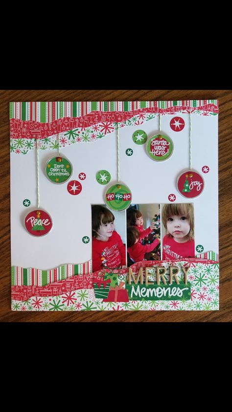 Christmas scrapbook page Holiday Cards Diy, Winter Scrapbook Layouts, Boy Scrapbook Layouts, Winter Scrapbooking, Christmas Scrapbook Pages, Scrapbook Design Layout, Christmas Scrapbook Layouts, Beautiful Scrapbook Layouts, Holiday Scrapbook