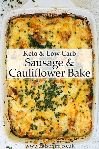 Sausage And Cauliflower, Cauliflower Bake, Banting Recipes, Low Carb Low Fat Recipes, Sausage Bake, Baked Cauliflower, Winner Winner, Keto Recipes Dinner, Low Carb Meals Easy