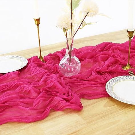 Pink Cheesecloth Table Runner, Gauze Table Runner Wedding, Boho Dining Table, Cheese Cloth Table Runner, Cloth Table Runner, Gauze Table Runner, Cheesecloth Table Runner, Wedding Runner, Cloth Table Covers