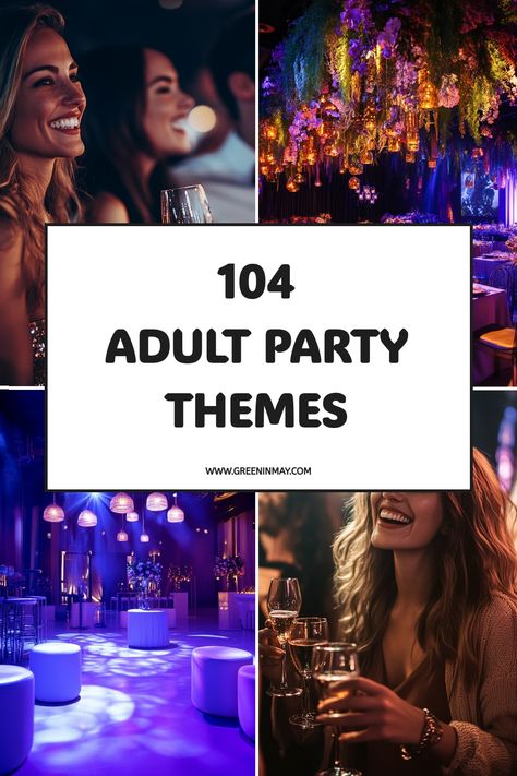 Need inspiration for an epic celebration? Check out 104 party ideas themes for adults! From funny themed parties for adults that will get everyone laughing to classy party dress-up themes for adults, this list is packed with creative ideas that will make your next event a hit. Funny Birthday Themes For Adults, Funny Birthday Party Ideas, Funny Party Themes, Shed Party, Theme Parties Ideas, 27th Birthday Ideas, Birthday Party Ideas Adult, Classy Birthday Party, Costume Party Themes